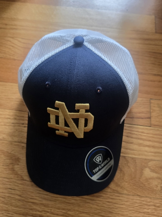 Top of the World Other - Top of the World Navy and White Trucker Hat with Gold Logo